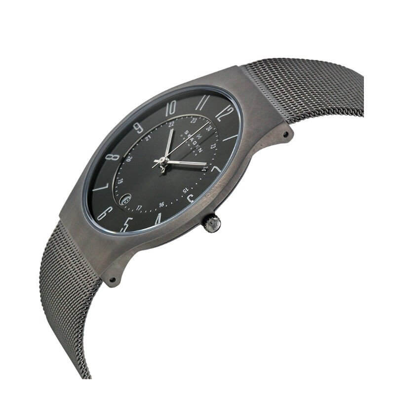 Skagen Signatur Orologio Uomo In Titanio – Cassa E Cinturino In Acciaio Inox, Quadrante Sabbiato, Design Minimalista Danese