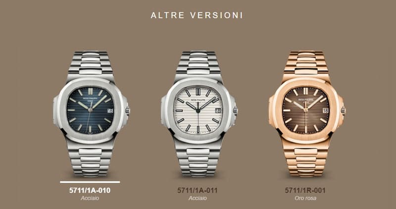 Patek Philippe Nautilus A5711 Uhren Kollektion