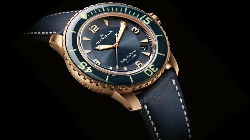 Fifty Fathoms di Blancpain si caratterizza per l’impiego dell’oro rosso