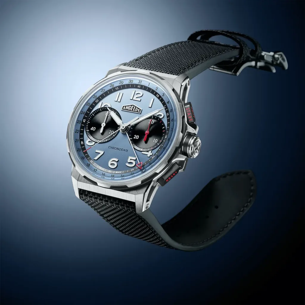 Angelus Chronodate Titanium Storm Blue