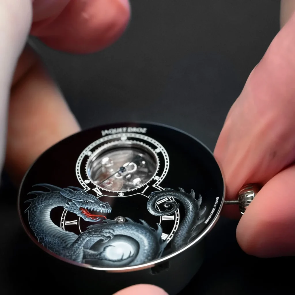 Jaquet Droz Tourbillon White Gold Dragon di John Howe
