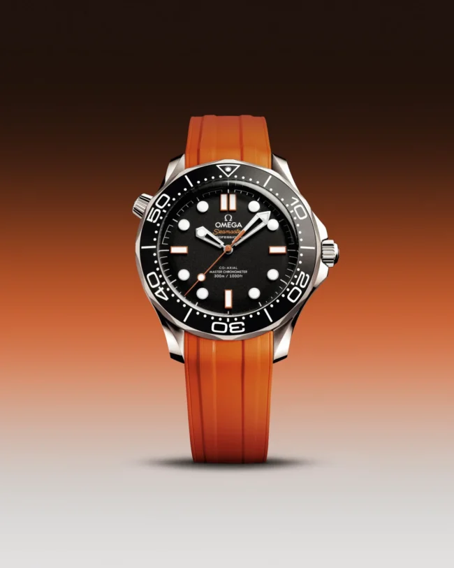 Omega Seamaster Diver 300M No-Date con dettagli e cinturino Arancione