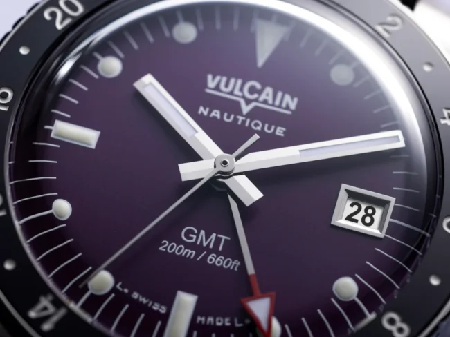 Vulcain Skindiver Nautique GMT con quadrate viola